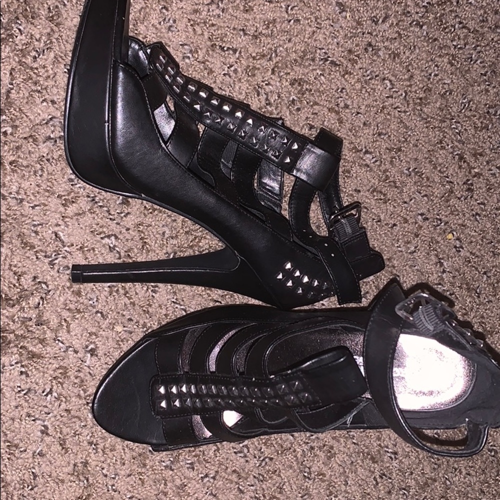 Charlotte Russe black studded heels